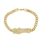 Gold Plated CZ St Judas Religious Bracelets, Oro Laminado Religious Pulsera, Link Bracelet