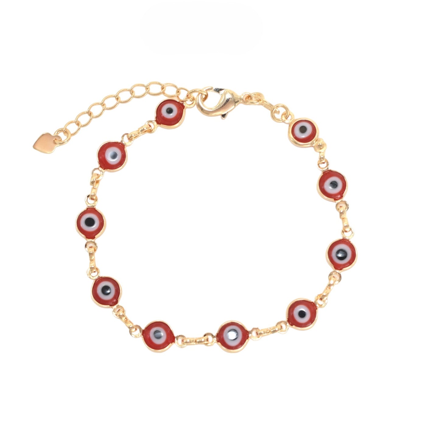 Gold Plated Red Evil Eye Protection Bracelets, Oro Laminado Religious Pulsera, Eye Bracelet