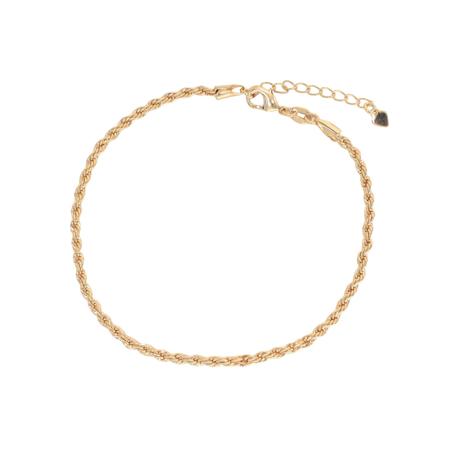 Gold Plated Rope Chain Ladies Anklet- Oro brasileno laminado Tobillera