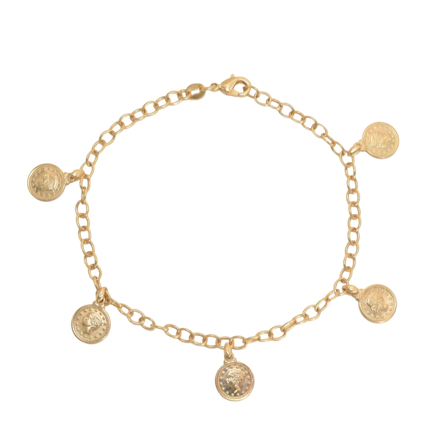 Gold Plated Link Ladies Anklet- Oro brasileno laminado Tobillera