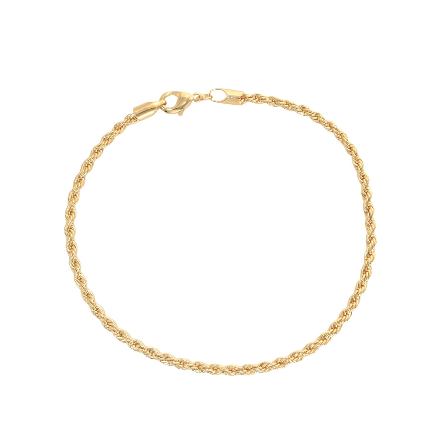 Gold Plated Rope Chain Ladies Anklet- Oro brasileno laminado Tobillera