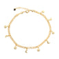Gold Plated Sun Moon Cuban Chain Ladies Anklet- Oro brasileno laminado Tobillera