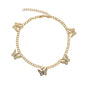 Gold Plated Butterfly Link Ladies Anklet- Oro brasileno laminado Mariposa Tobillera