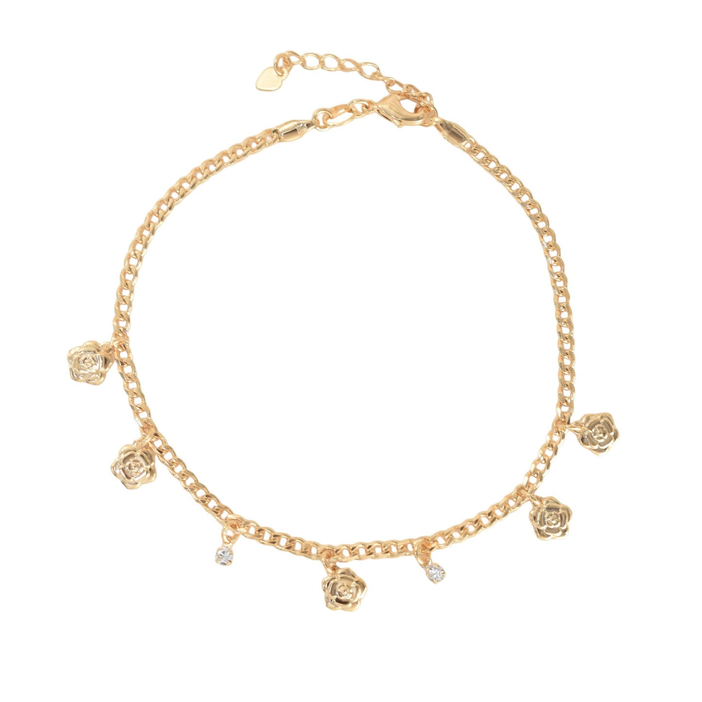 Gold Plated Anklet Ladies Flower Anklet - Oro brasileno laminado Tobillera