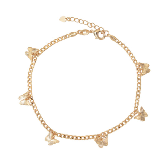 Gold Plated Anklet Butterfly Protection Anklet - Oro brasileno laminado Tobillera