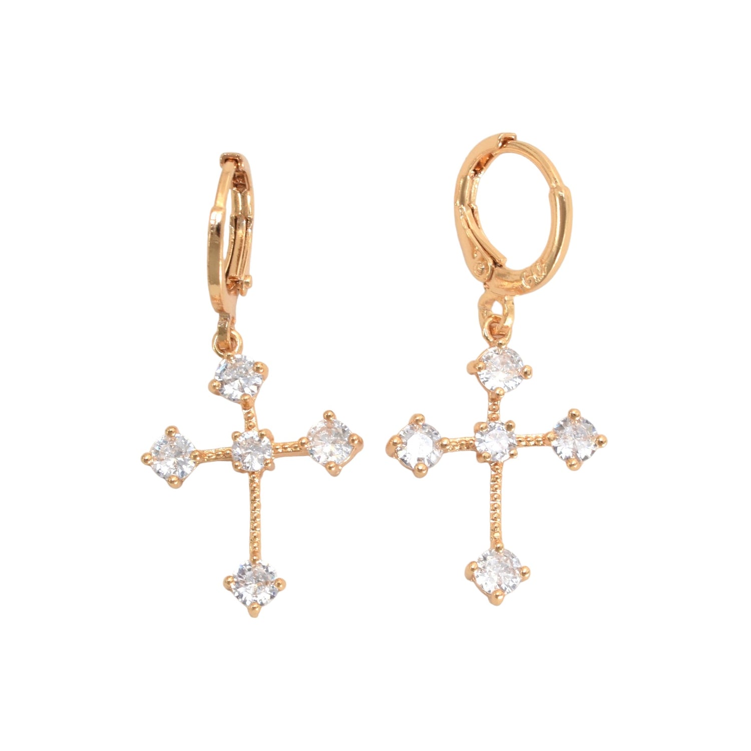 Gold Plated CZ Stud Earrings | Wholesale Jewelry - Amafhha Jewels