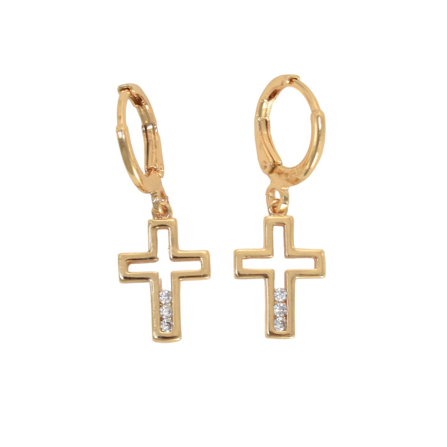 Gold Plated CZ Stud Earrings | Wholesale Jewelry