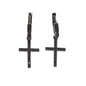 Silver Plated Dangly CZ Black Cross Earrings | Wholesale Jewelry
