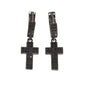 Silver,Gold Plated Dangly CZ Cross Earrings | Wholesale Jewelry