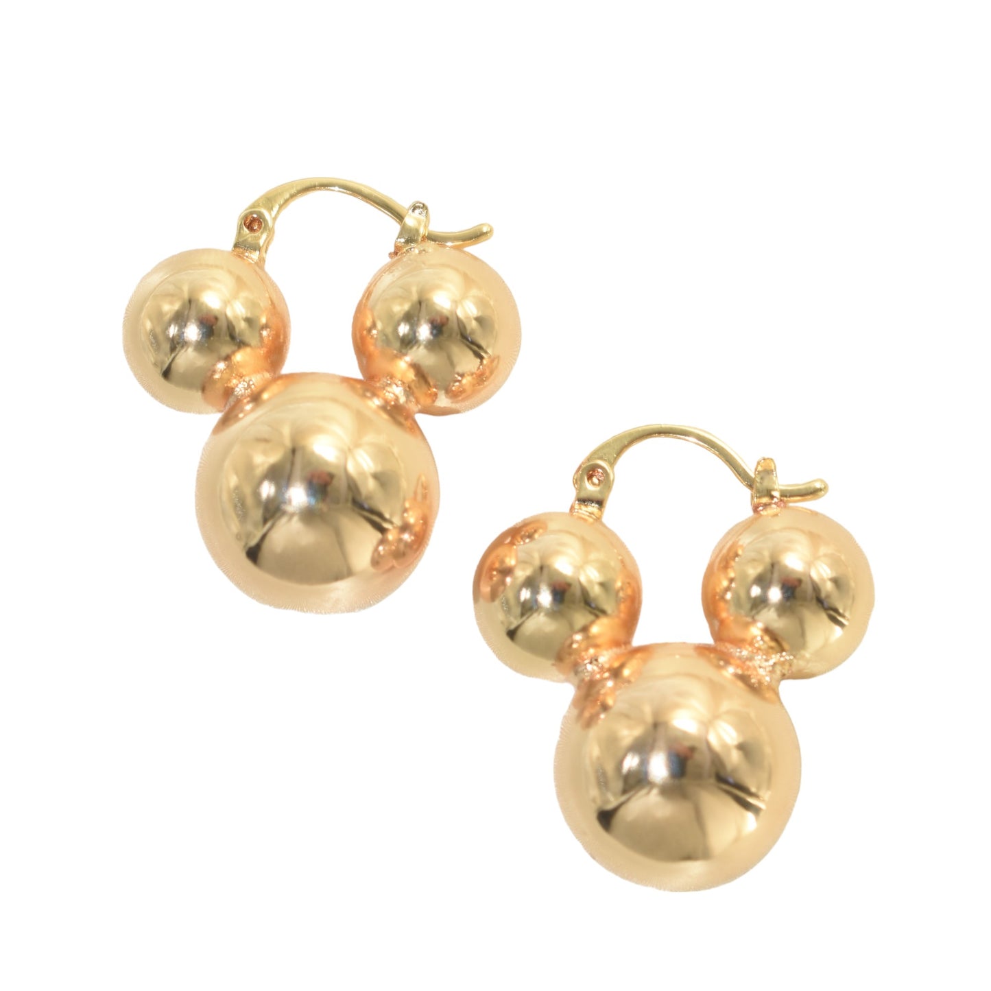 Gold Plated Huggies, CZ Gold Earrings, Oro Brasileno Aretes