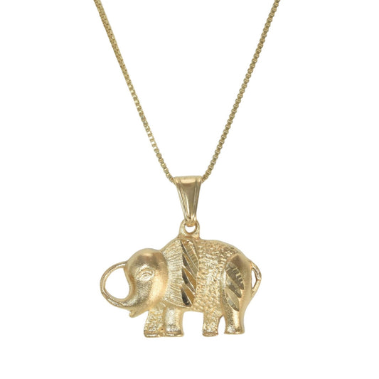 Gold Plated Animal Pendant Elephant Charm with CZ