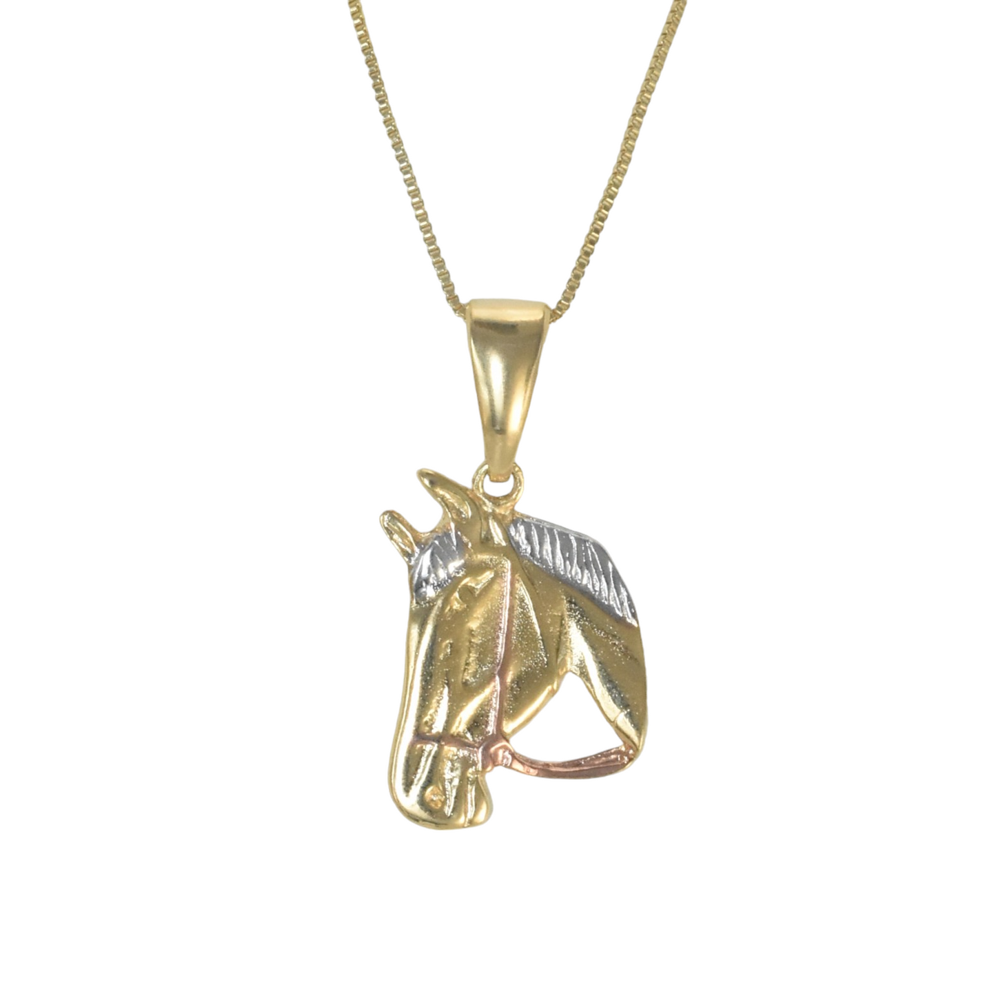 Gold Plated Animal Pendant Horse Charm with CZ | Wholesale Jewelry