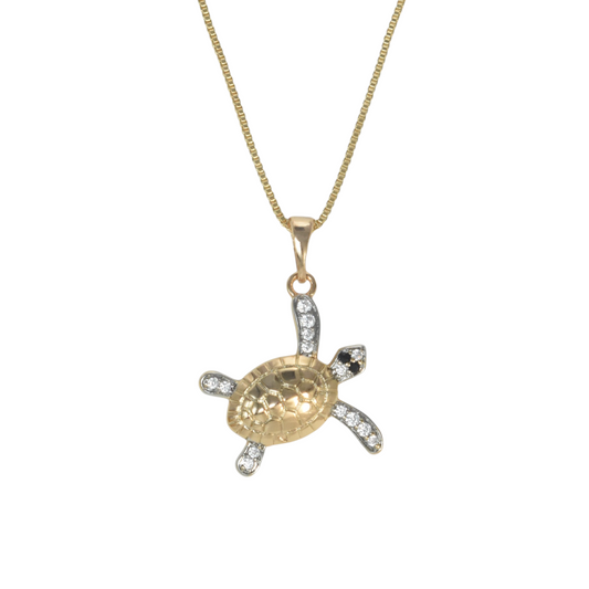 Gold Plated Animal Pendant Charm with CZ