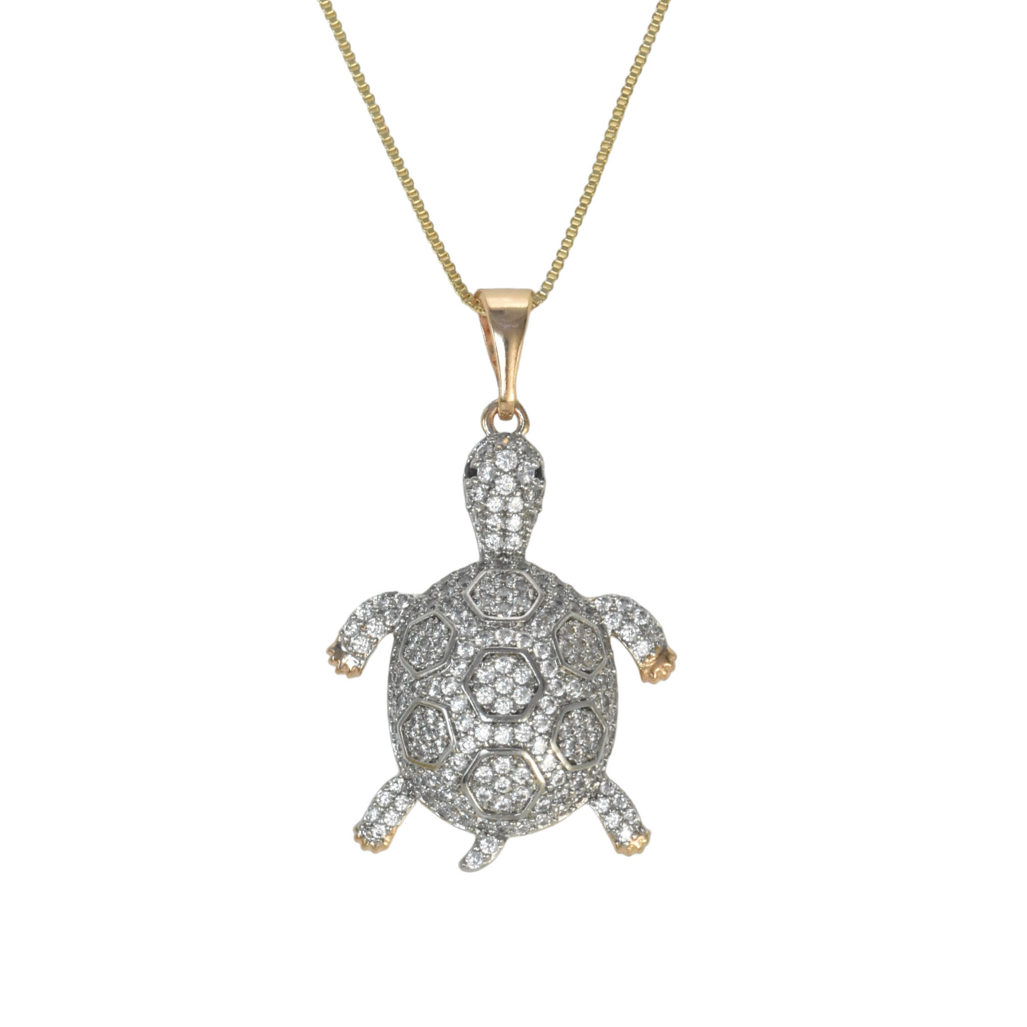 Gold Plated Animal Pendant Charm with CZ