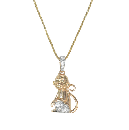 Gold Plated Animal Pendant Charm with CZ