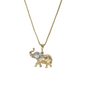Gold Plated Animal Pendant Elephant Charm with CZ | Wholesale Jewelry