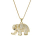 Gold Plated Animal Pendant Elephant Charm with CZ | Wholesale Jewelry