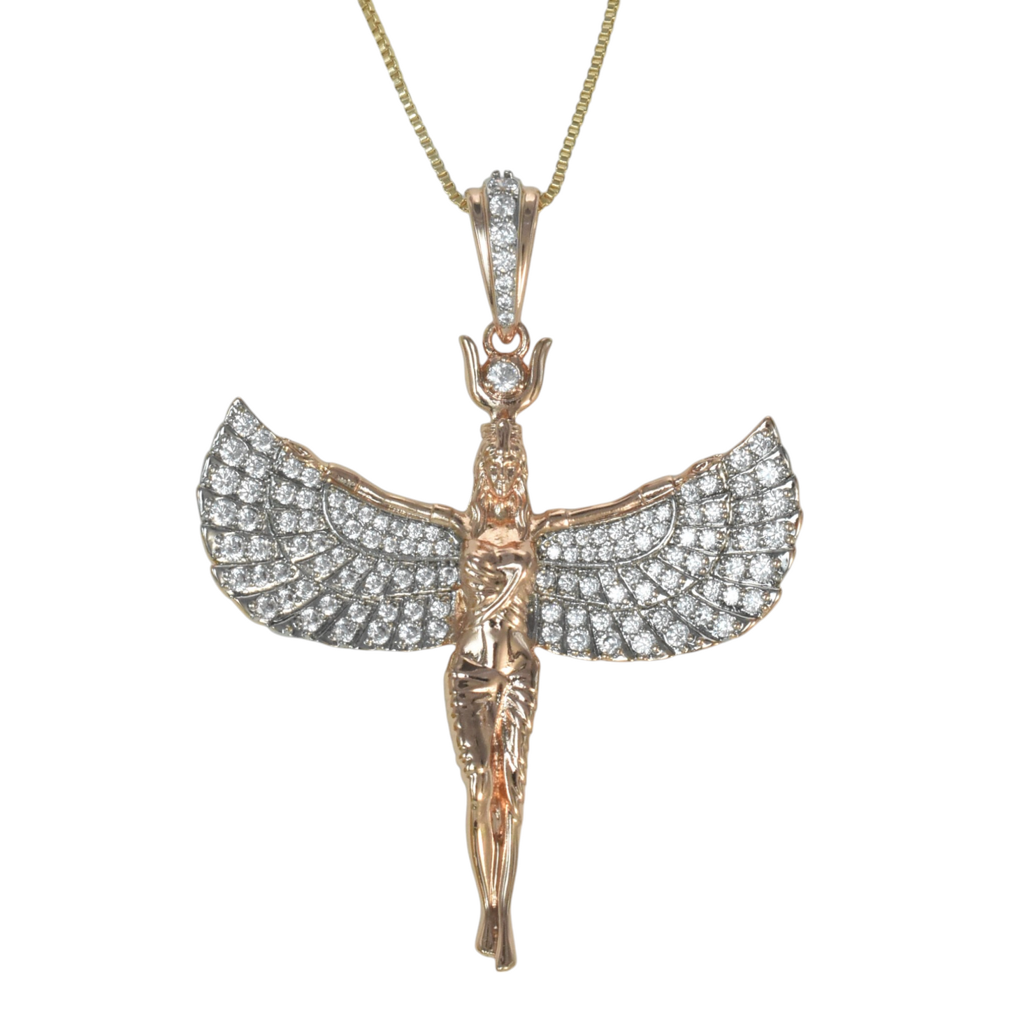 Gold Plated Angel Pendant Charm with CZ | Wholesale Jewelry