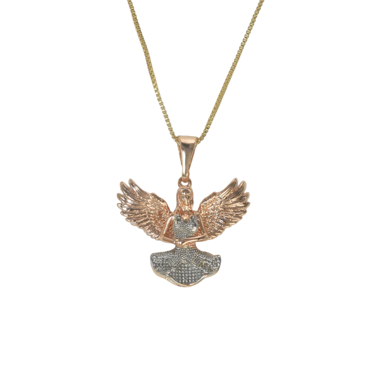 Gold Plated Angel Pendant Charm with CZ | Wholesale Jewelry