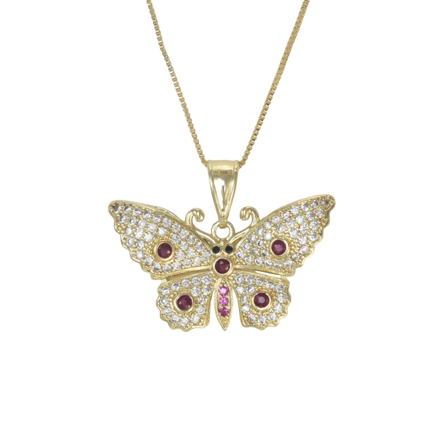 Gold Plated Animal Pendant Charm with CZ , Butterfly/Mariposa Charm Pendant | Wholesale Jewelry