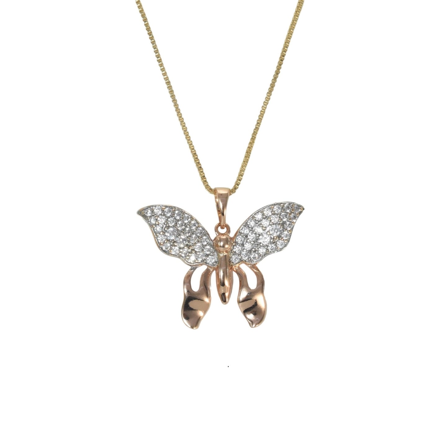 Gold Plated Animal Pendant Charm with CZ , Butterfly/Mariposa Charm Pendant | Wholesale Jewelry