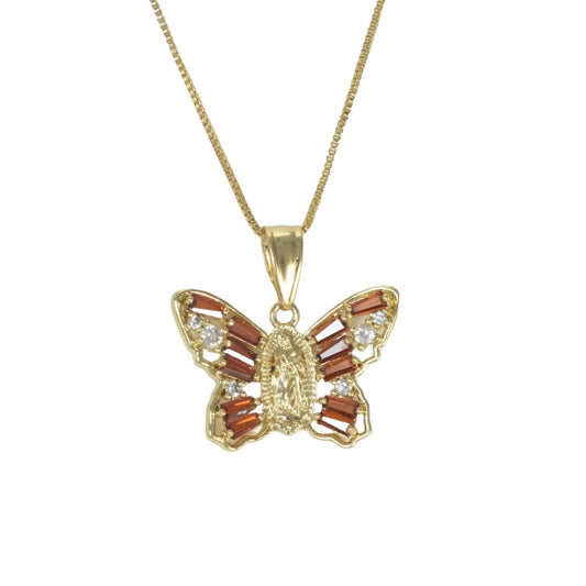 Gold Plated Animal Pendant Charm with CZ , Butterfly/Mariposa Charm Pendant