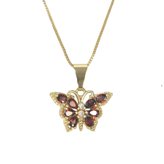 Gold Plated Animal Pendant Charm with CZ , Butterfly/Mariposa Charm Pendant