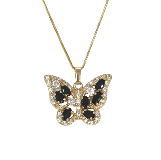 Gold Plated Animal Pendant Charm with CZ , Butterfly/Mariposa Charm Pendant | Wholesale Jewelry