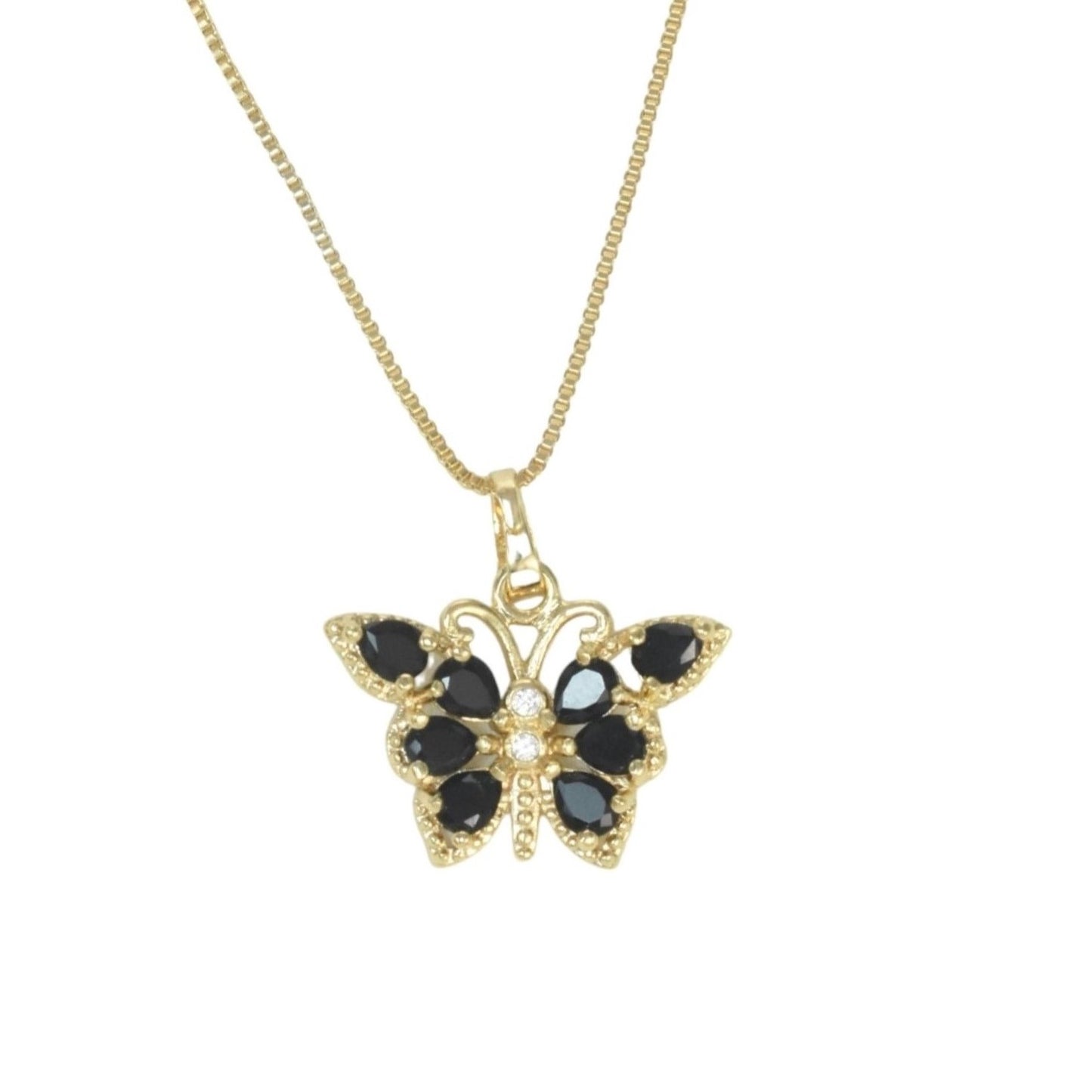 Gold Plated Animal Pendant Charm with CZ , Butterfly/Mariposa Charm Pendant | Wholesale Jewelry