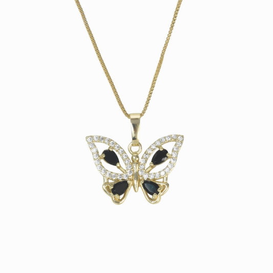 Gold Plated Animal Pendant Charm with CZ , Butterfly/Mariposa Charm Pendant