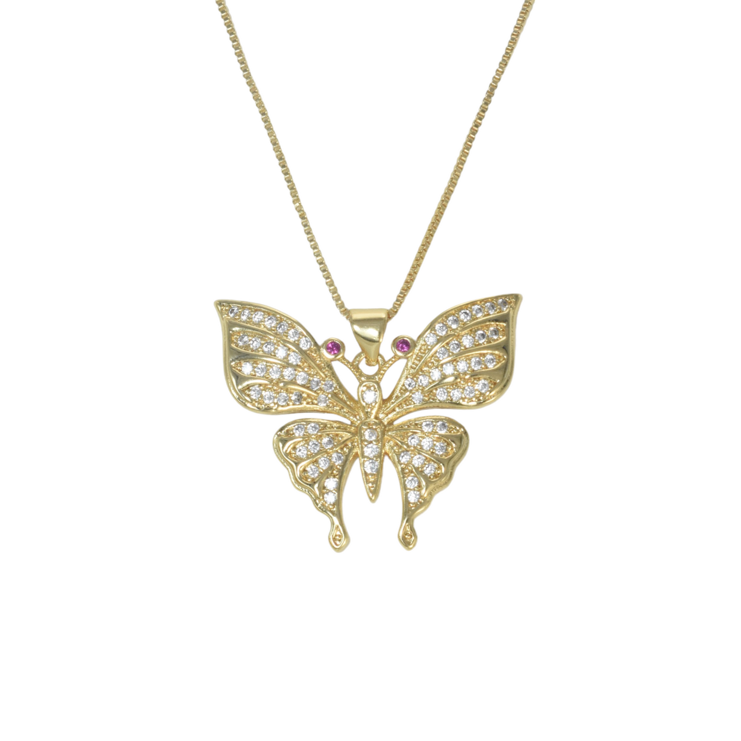 Gold Plated Animal Pendant Charm with CZ , Butterfly/Mariposa Charm Pendant | Wholesale Jewelry