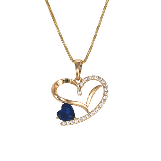 Gold Plated Heart Pendant Charm with CZ | Wholesale Jewelry