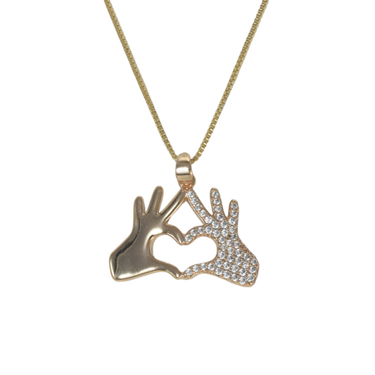 Gold Plated Heart Pendant Charm with CZ