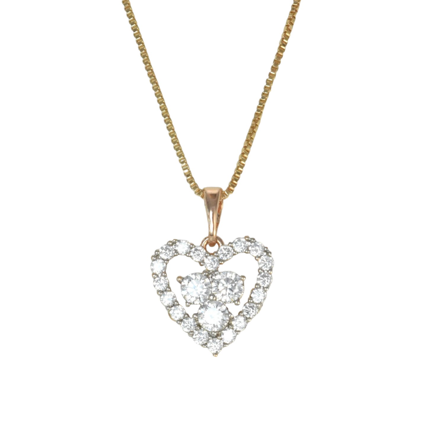 Gold Plated Heart Pendant Charm with CZ | Wholesale Jewelry