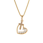 Gold Plated Heart Pendant Charm with CZ | Wholesale Jewelry