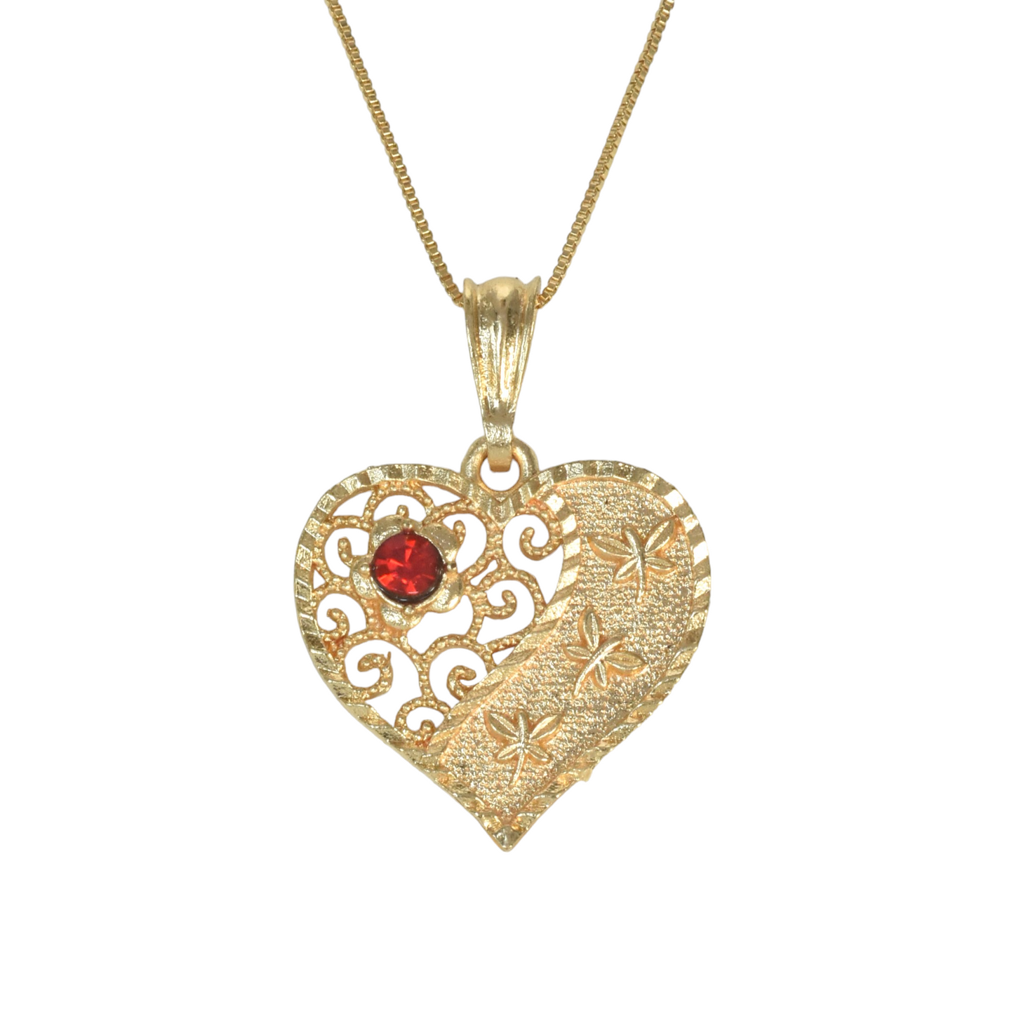 Gold Plated Heart Pendant Charm With CZ | Wholesale Jewelry