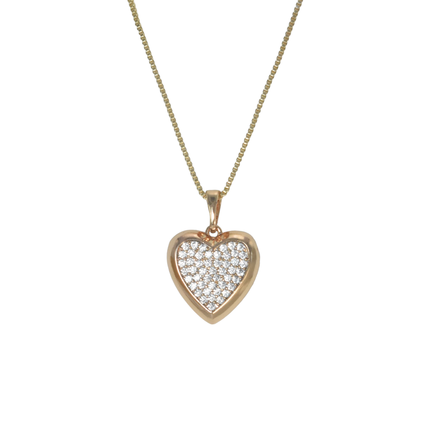 Gold Plated Heart Pendant Charm with CZ | Wholesale Jewelry