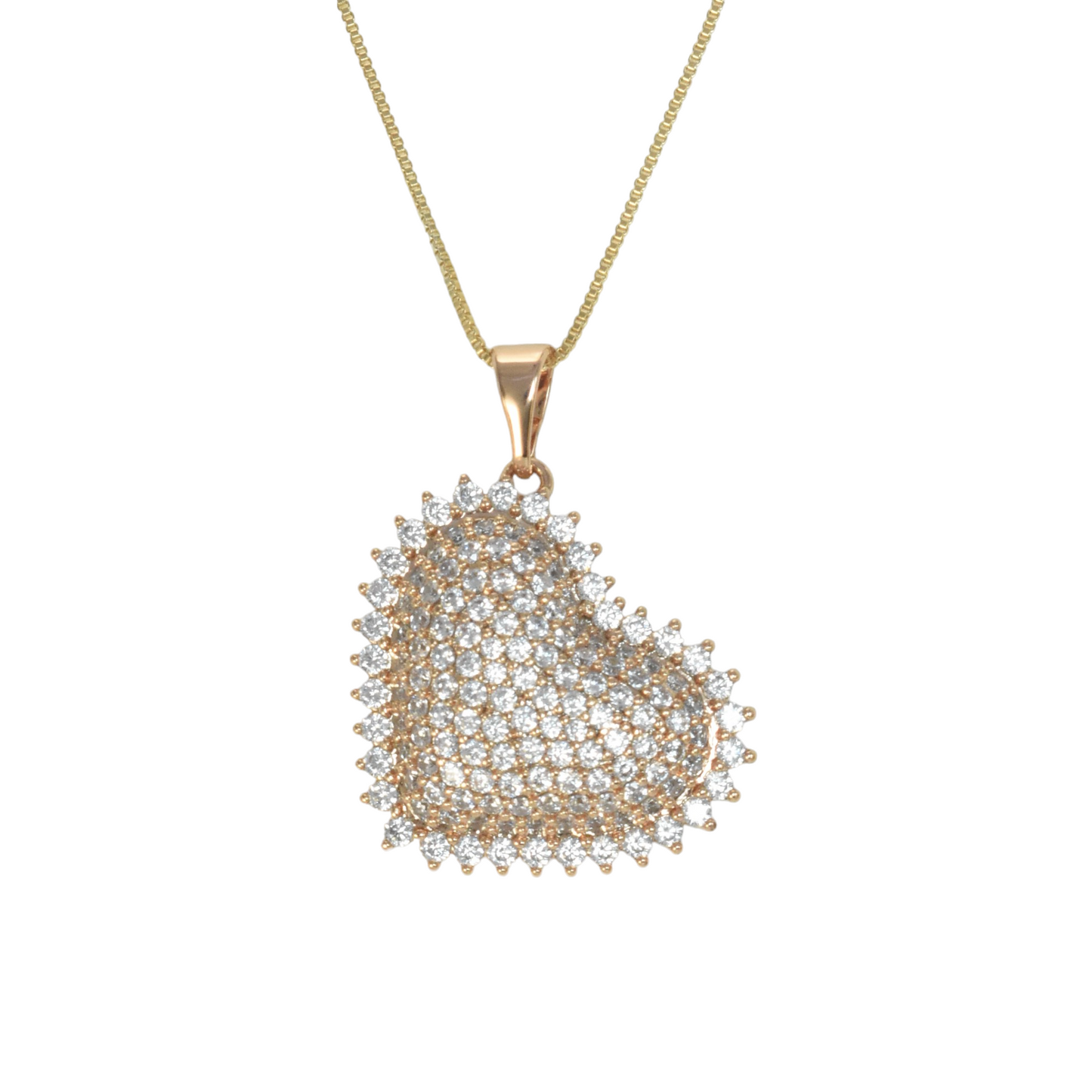 Gold Plated Heart Pendant Charm with CZ | Wholesale Jewelry