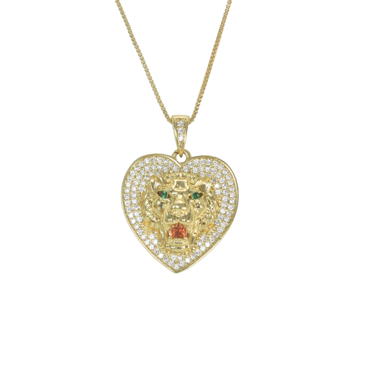 Gold Plated Heart Pendant Charm with CZ | Wholesale Jewelry