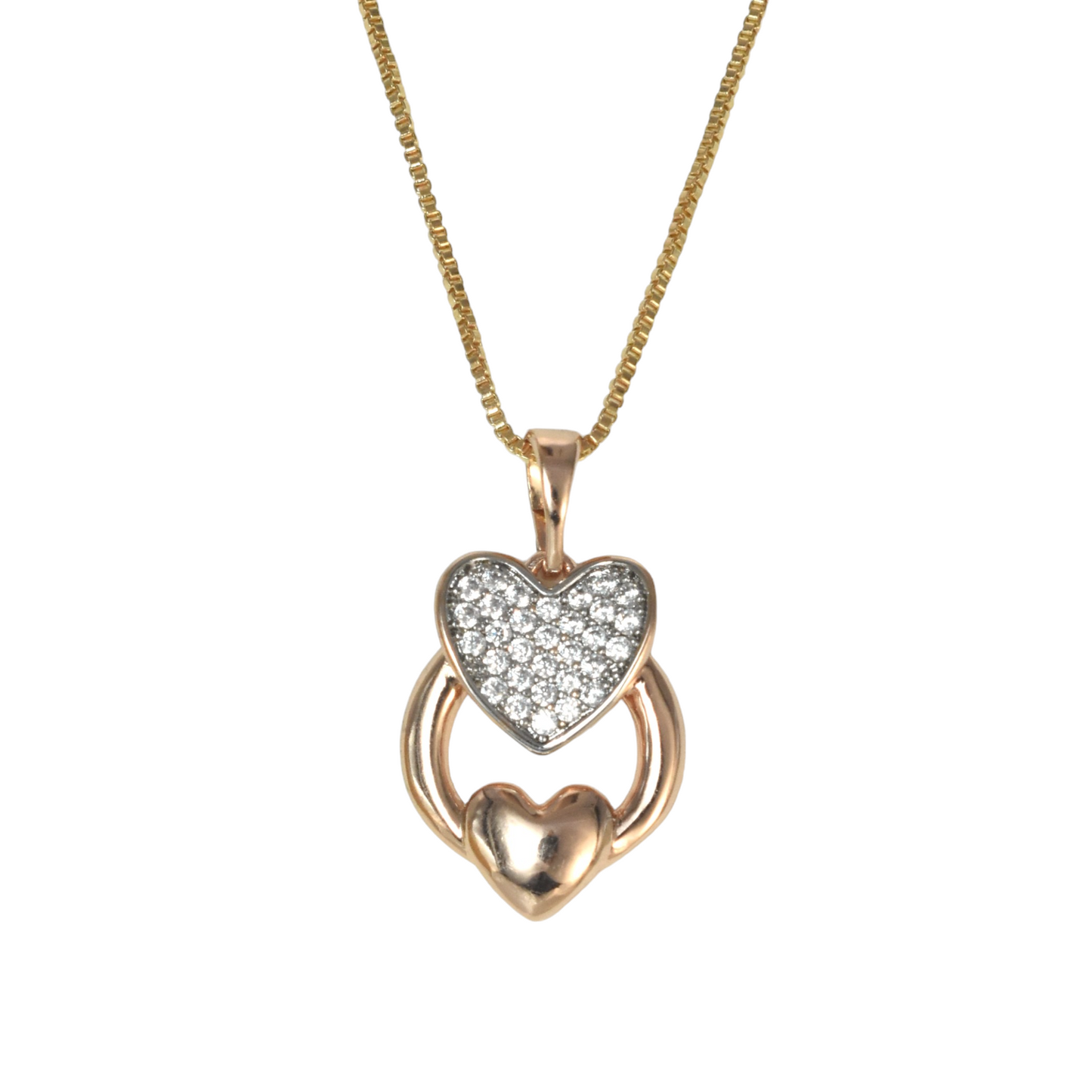 Gold Plated Heart Pendant Charm with CZ | Wholesale Jewelry