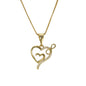 Gold Plated Heart Pendant Charm with CZ | Wholesale Jewelry