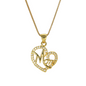 Gold Plated Heart Pendant Charm With CZ for mom | Wholesale Jewelry