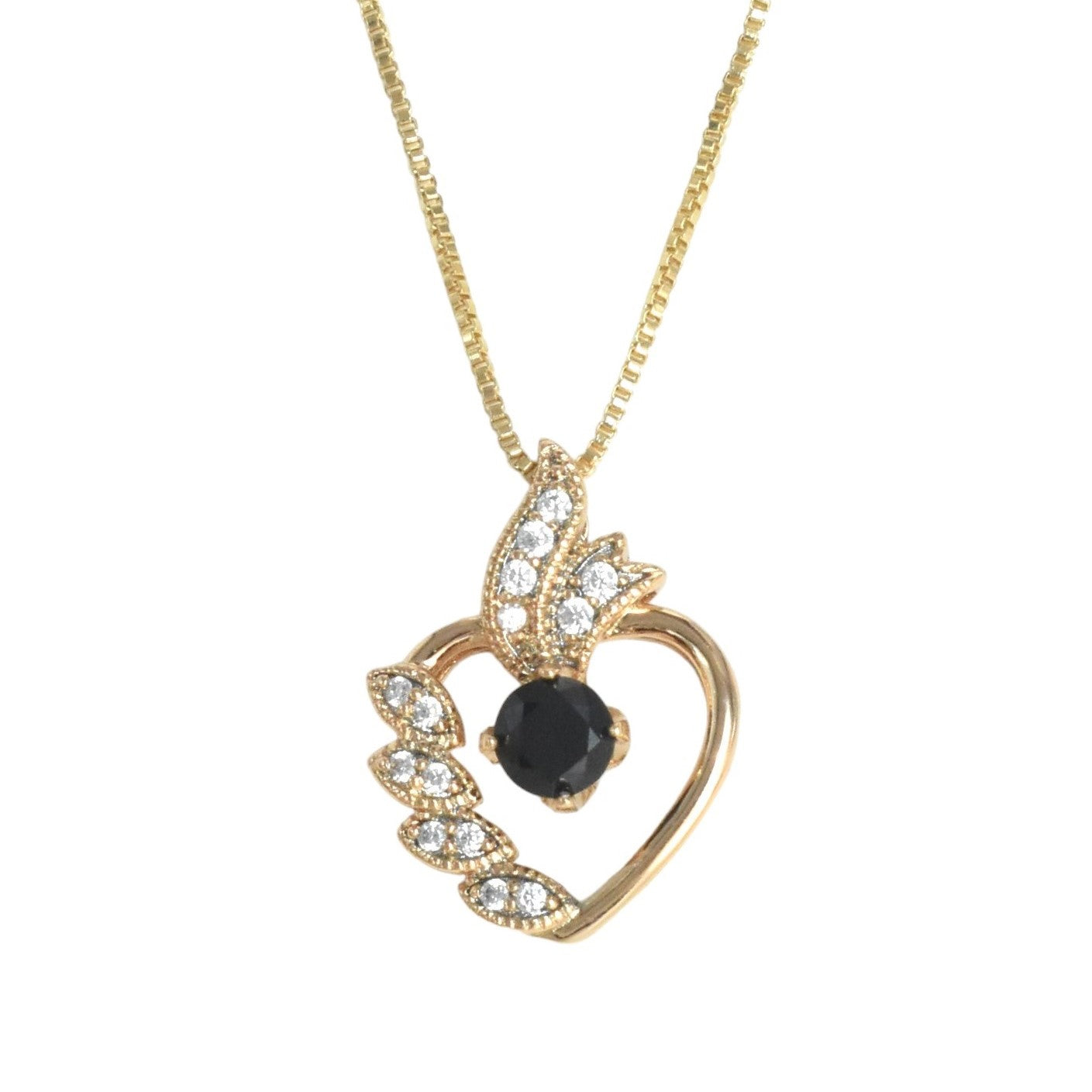 Gold Plated Heart Pendant Charm with CZ | Wholesale Jewelry