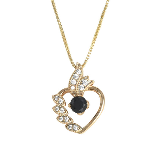 Gold Plated Heart Pendant Charm with CZ