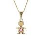 Gold Plated Kids Boys Pendant Charm with CZ, Niño Charm Pendant | Wholesale Jewelry