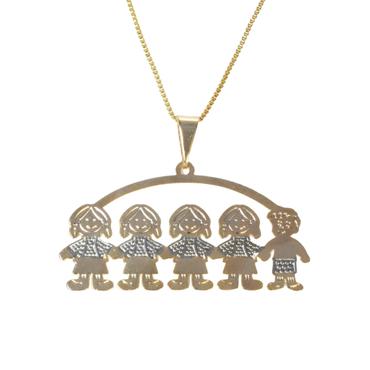 Gold Plated Kids Pendant Charm , Niña/ Niño Charm Pendant