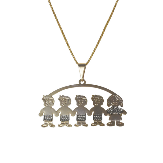 Gold Plated Kids Pendant Charm , Niño/Niña Charm Pendant