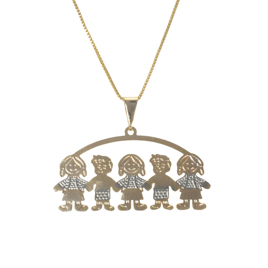 Gold Plated Kids Pendant Charm , Niño/Niña Charm Pendant