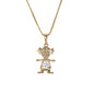 Gold Plated Kids Girls Pendant Charm with CZ , Niña Charm Pendant | Wholesale Jewelry