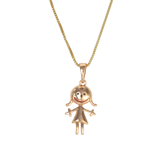 Gold Plated Kids Girls Pendant Charm , Niña Charm Pendant